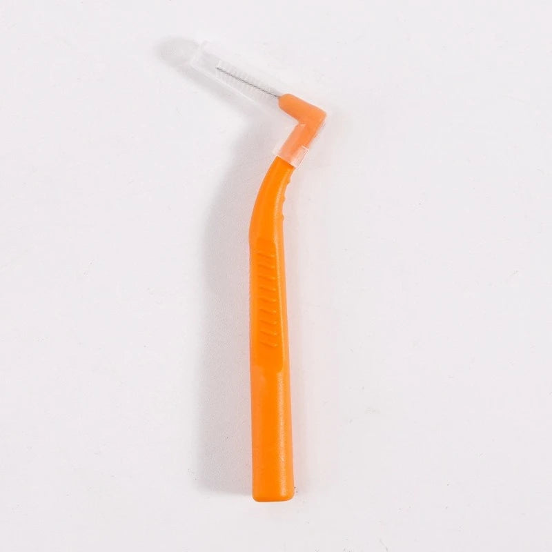 100pcs L-Shape Interdental Brush Wire Orthodontic Interdental Brush Orthodontic Toothbrush Soft Bristle Oral Care