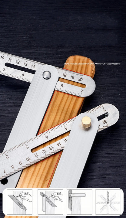 Woodworking Measuring Ruler Stainless Steel Drawing Aid Carpentry Tool Woodworking Ruler For Carpenters Craftsmen Homeowners