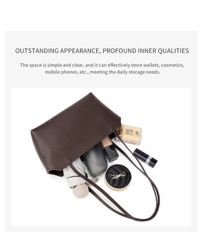 Luxury Women's Genuine Cowhide Leather Mini Shoulder Tote Bag Pebbled Leather Long Strap Underarm Handbag Minimalist Daily Purse