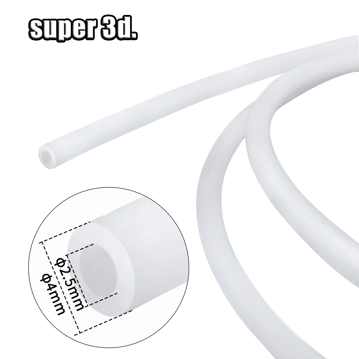 Bambu Lab PTFE Tube ID 2.5mm OD 4mm P1P AMS A1 Mini 3D Printer Teflonto Pipe 1.75mm Bambulab Ptfe Tube Bambulabs P1S/X1 AMS LITE