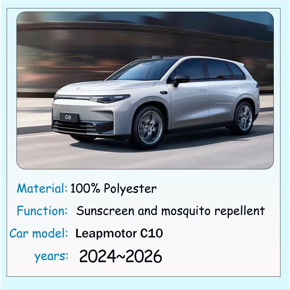 For Leapmotor C10 2024~2026 2025 Car Magnetic Mesh Privacy Sunshade Side Window Sun Shade Mosquito Net Protection Accessories