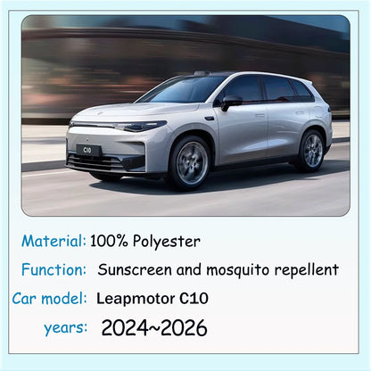 For Leapmotor C10 2024~2026 2025 Car Magnetic Mesh Privacy Sunshade Side Window Sun Shade Mosquito Net Protection Accessories