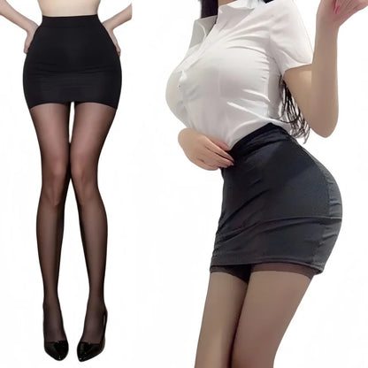 2026 NEW High Waist Sexy Casual Black White Bodycon Pencil Mini Skirts Wrap Hip Silk Short Skirt for Women Night Club Wear Summe