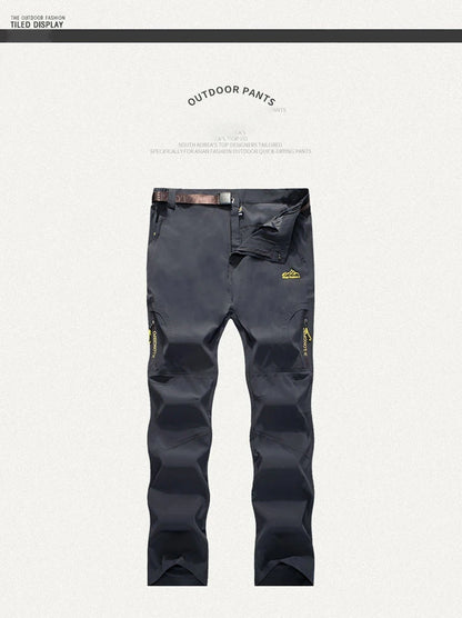 Longe Summer Quick Dry Hiking Pants Men Stretch Waterproof Tactical Pants Zipper Pockets Trousers Lightweight Fishing Pants