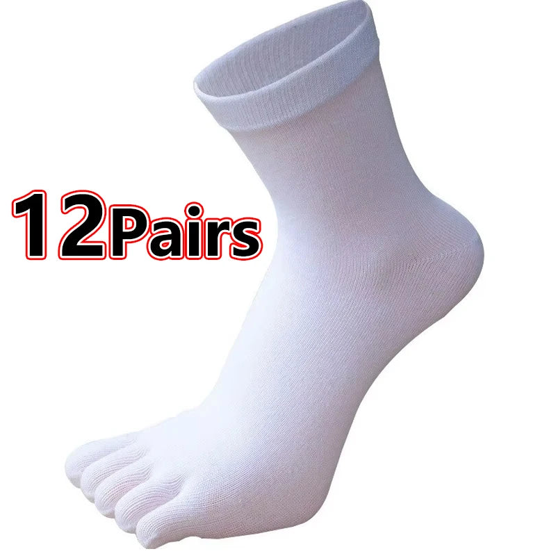 5Pairs Toe Socks Crew Socks Men and Women Five Fingers Socks Breathable Cotton Socks Sports Running Solid Color as Birthday Gift