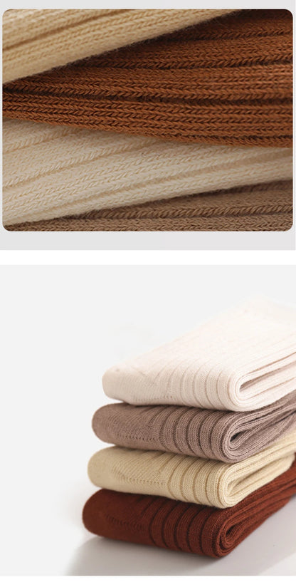 MILANCEL New Autumn Kids Socks Girls Solid Color Mid Tube Socks Children Sock 5 Pairs a Lot