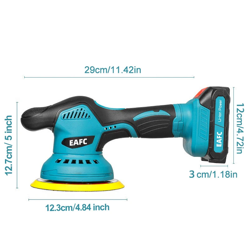 EAFC 6-Speed Cordless Car Polisher for Makita 21V Battery, Electric Auto Waxing Polishing Machine, Car Buffer Detailing Tool Kit
