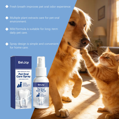 EELJOY Pet Oral Care Spray Removing Dental Plaque Reduce Oral Odor Freshen Breath Soothing Gums Natural Pet Teeth Cleaning Spray