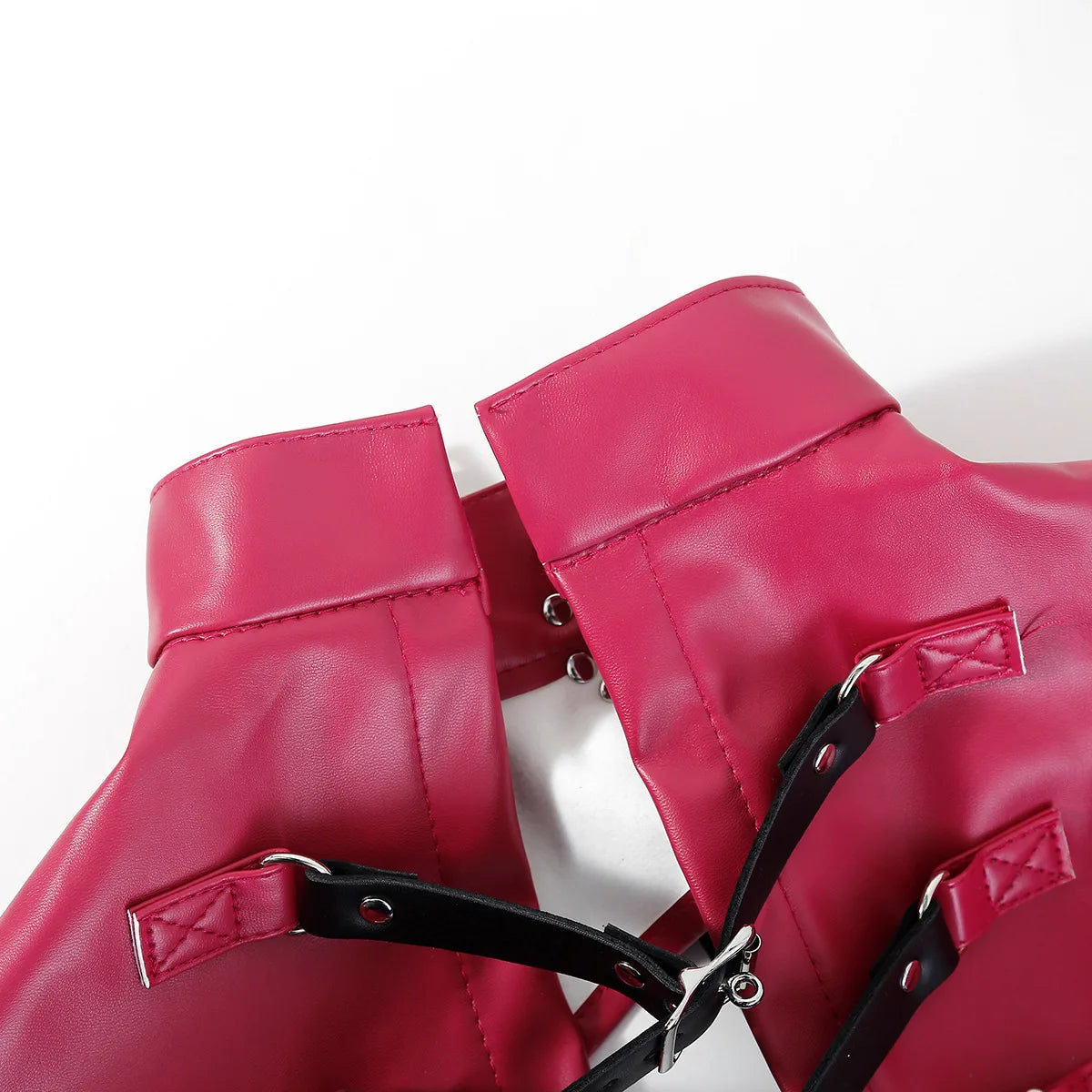 BDSM PU Leather Arm Restraint Straightjacket Bondage Slave Jacket for Women Men Adult Sex Toy Role Play Fetish Gear Tool