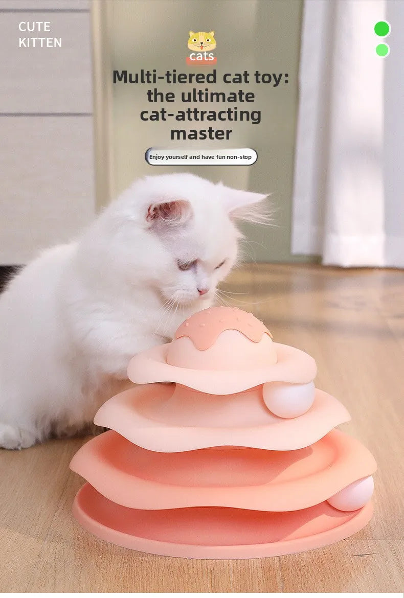 Popular Turntable Toys Cat Toys Little Bee Tumbler Cat Teasing Artifact Turntable