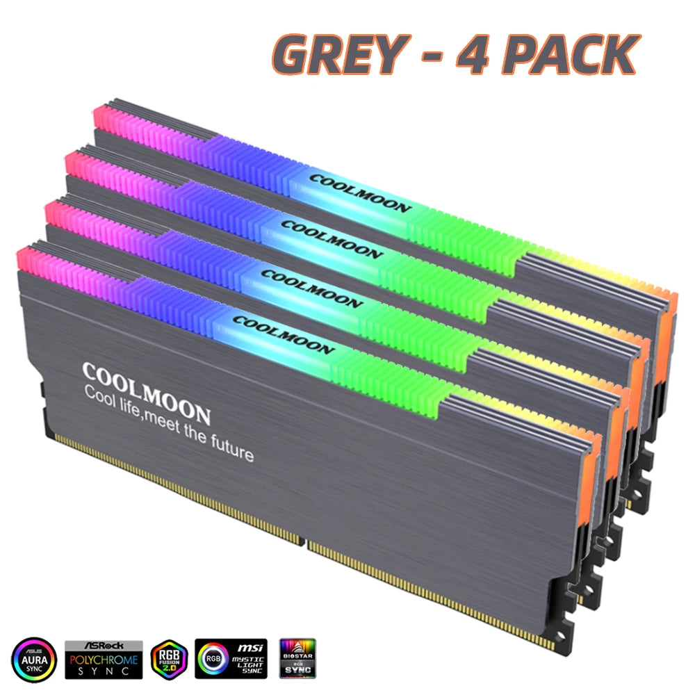 ARGB RAM Cooling Armor Memory Customized Heat Sink Cooler  Aluminum Cooling Vest Radiator 5V PIN Addressable PC Case Accessories