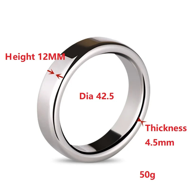 Top Quality Small Large Size Male Penis Ring Lock Stainless Steel Heavy Metal Cock Ring Ball Stretcher Erection Sexy Toy For Man