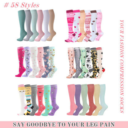 New Men Women Compression Socks for Leggings Running Marathon Pressure Soccer Adult Socks Network Red Pressure Nurse Men Socks