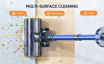 BUTURE 500W 48KPA Handheld Wireless Cordless Cleaner Vacuum Up to 55 Mins Runtime Anti-Winding Brush and 1.5L Large Dust Cup