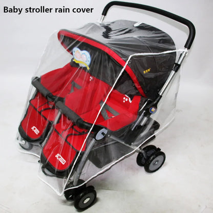 Universal Type Breathable Baby Pushchs Rain Cover For Twins Transparent Environmentally PVC Stroller Raincoat Wind Dust Shield