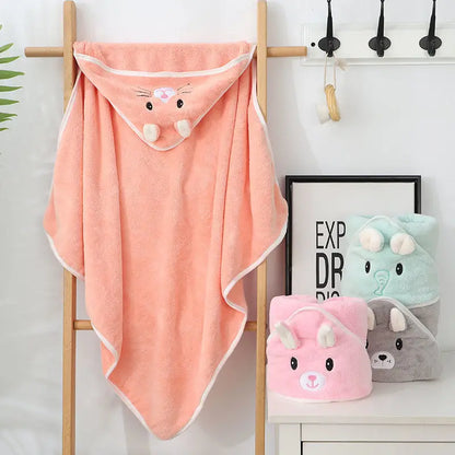 Toddler Baby Hooded Towels Newborn Kids Bathrobe Super Soft Bath Towel Blanket Warm Sleeping Swaddle Wrap for Infant Boys Girls