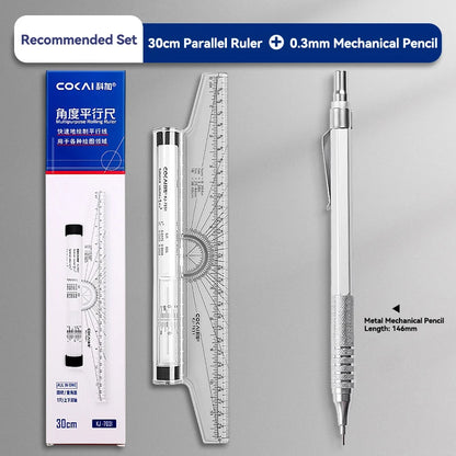 Plastic Ruler Drawing Roller Ruler Parallel 30cm Multi-functional Drawing Design Used for Measurement Drafting Schools Offices