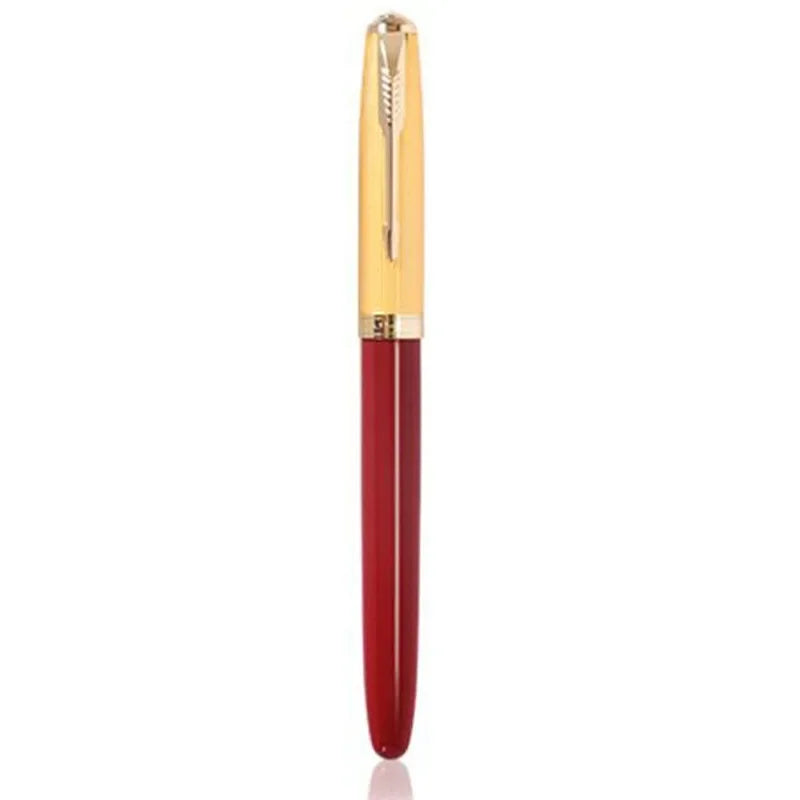 JINHAO 85 Metal/Wood Fountain Pen Golden Cap Extra Fine Nib Ink Pen Office School Supplies Stationery Pens for Writing