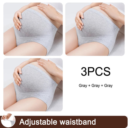 3PCS/set High Waist Intimate Clothes for Women Adjustable Waistband Pregnant Panties Cotton Maternal Panties Women's Underwear