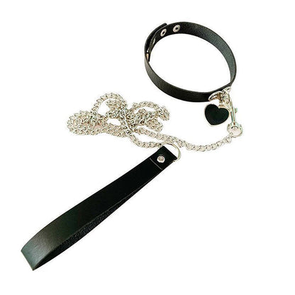 Sexy Leather Heart Necklace Collar Set with Leash for Women BDSM Cosplay Bondage Accessories Couple Role Play Game Props