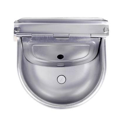 Stainless Steel Cow Water Bowls Automatic Drinking Bowls with Float Bowl Water Outlet for Dog Cattle Sheep Drinker Farm Supplies