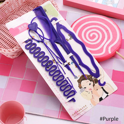 1Set Magic Hair Styling Tools Set DIY Braiding Braider Accessories Hairpin Twist Bun Barrettes Clips For Women Hairdressing