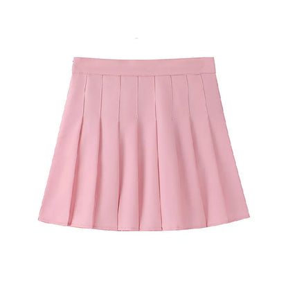 1pcs Spring Summer Womens Mini Skirts Girls Pleated Skirts Lady High Waist Cute Pink Skirt Student Short Skirt JK Uniform Skirts