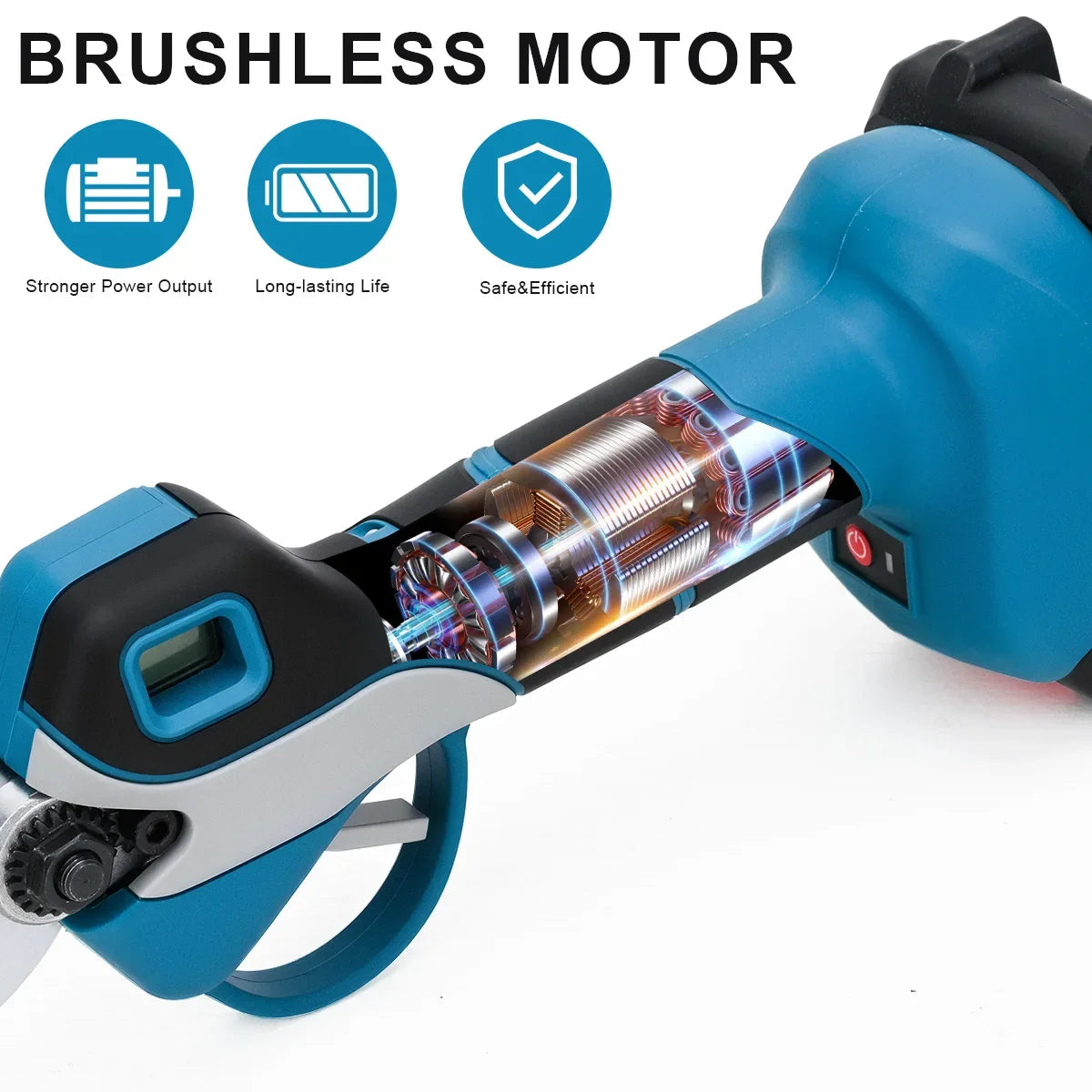 Gisam 1000W 40mm Electric Pruning Shears Brushless Cordless Pruner Shear Garden Tree Branches Cutter For Makita 18V Battery Pins