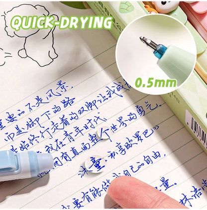 4 Pcs/Set Creative Pull-Type Erasable Gel Pens Blue Ink 0.5mm ST Erasable Pen for School Student Exam Writing Stationery