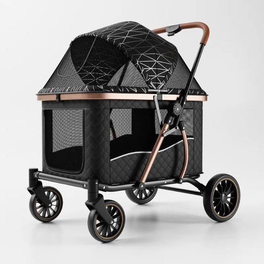 Foldable Large Giant Dog Stroller Lightweight Portable Multi Cat Pet Carrier for Senior Dogs Outdoor Travel