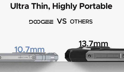 DOOGEE Blade10 Ultra Energy Rugged Phone Gemini AI 10.7mm Ultra-thin 6150mAh Battery Android 15 Widevine L1 Smartphone NFC