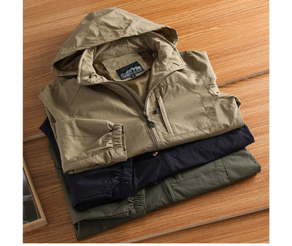 Autumn Men's Hiking Waterproof Jackets Men Outdoor Quick Dry Climbing Hooded Coats Men Sports Breathable Windbreaker Jackets 5XL