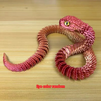 85Cm/33.46In Snake Statue Moveable Joints Animal Model Home Desktop Decoration Ornament Gift Collectible Statue