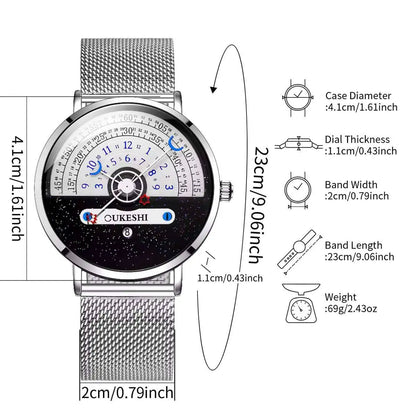 Fashion Mesh Band Men Business Watches Calendar Quartz Wristwatches For Mens Clock Reloj Hombre