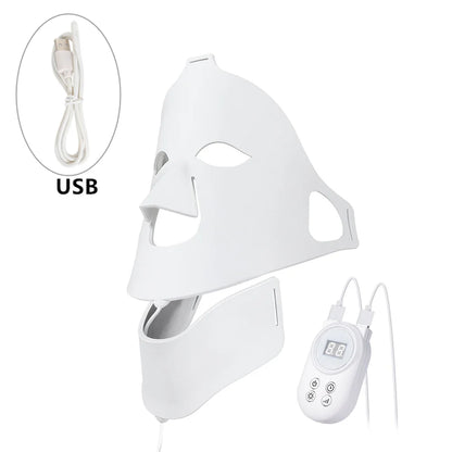 Face Neck Silicone LED Mask LED Light 7 Colors Photon Red Light Therapy Flexible Facial Beauty Mask Skin Care Anti-Ance