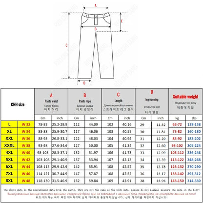 Extra Big Size Jeans Men High Elastic Waist Baggy Denim Pant Male Plus Large Loose Slim Fit Cowboy Trouser 8XL 6XL Classic Black