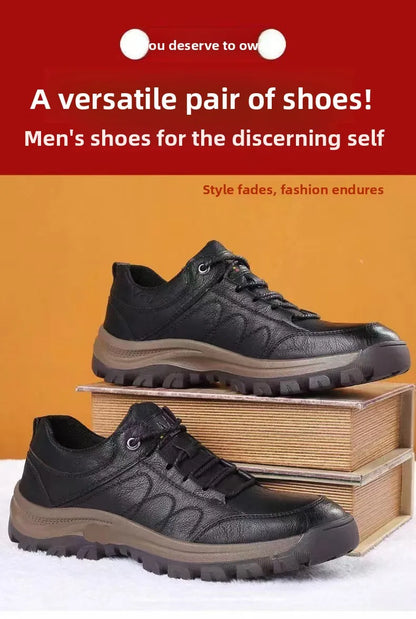 Men's Outdoor Sports Casual Climbing Shoes Winter Fleece Low Help Cotton Shoes Anti-slip Dad Shoes Large Size Men's Shoes