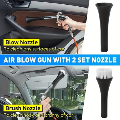 Car Cleaning Gun, High Pressure Air Blow Gun, High-Pressure 1/4 Inch Dry Blow Cleaning Tool, Uncharged Interior Spraying Washer