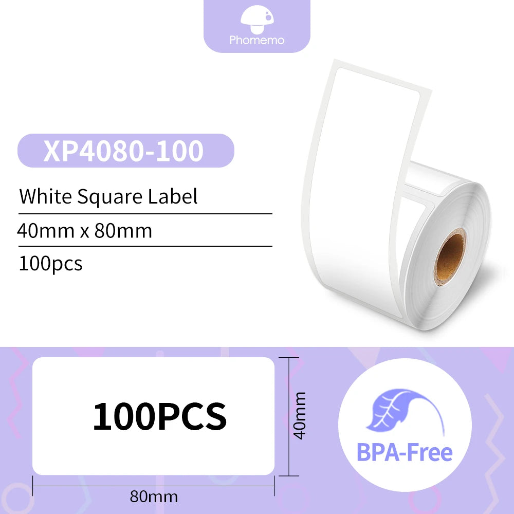 Phomemo Self-Adhesive Labels Paper for Phomemo M110/M200 Self-adhesive Label Printer Waterproof Tag Jewelry Tag Thermal Sticker