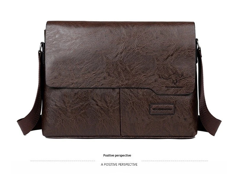 Business Shoulder Bag For IPAD PU Leather Business Handbag Men Messenger Bag Large Side Sling Bag Fashion Man Crossbody Bag
