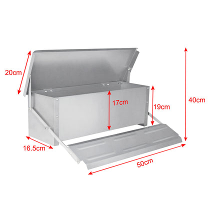 10kg Pedal‑Operated Automatic Chicken Feeder Galvanized Steel Rain‑Resistant Poultry Feeder Prevent Rodents Wild Birds Stealing Feed For Backyard Farm