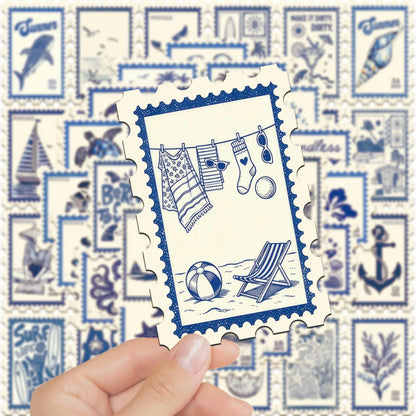 10/50PCS Marine Stamp Design Graffiti Stickers Decoration Fashion DIY Toys for Bottle Scrapbook Travel Bag Aesthetic Decals