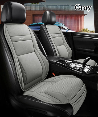 Ergonomic PU Leather Car Seat Cushion with Lumbar & leg Support Ventilated Design Storage Pockets Universal Fit for Most Cars