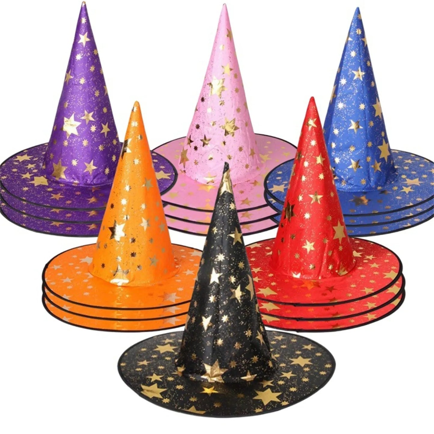 Halloween Hat Children Adult Masquerade Dress Up Magician Bronzing Wizard Pentagram Hat Halloween Party Witch Hat Favor