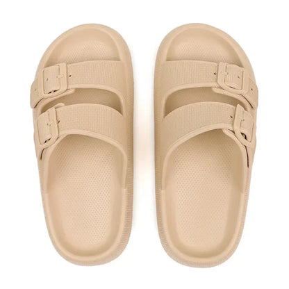 Women Summer Sandals Bathroom Home Slippers Outdoor Beach Slides Cloud Casual Soft Flip Flops Non Slip Men Male House New 2025