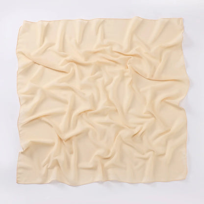 90*90cm Square Chiffon Hijab Scarf Women Solid Color Muslim Soft Head Scarf Islamic Shawls and Wraps Headband Musulman Scarves