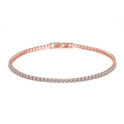 925 Sterling Silver Bracelet 16CM To 19CM Tennis Bracelet 2.5MM Zirconia Anniversary Gift