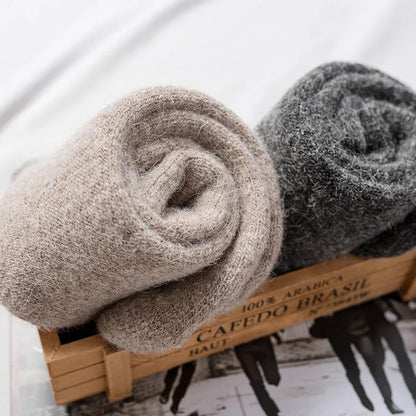 Men Thick Solid Color Socks Merino Wool Warm Winter Snow Thermal Socks Calceta Hombre Skarpety Meskie