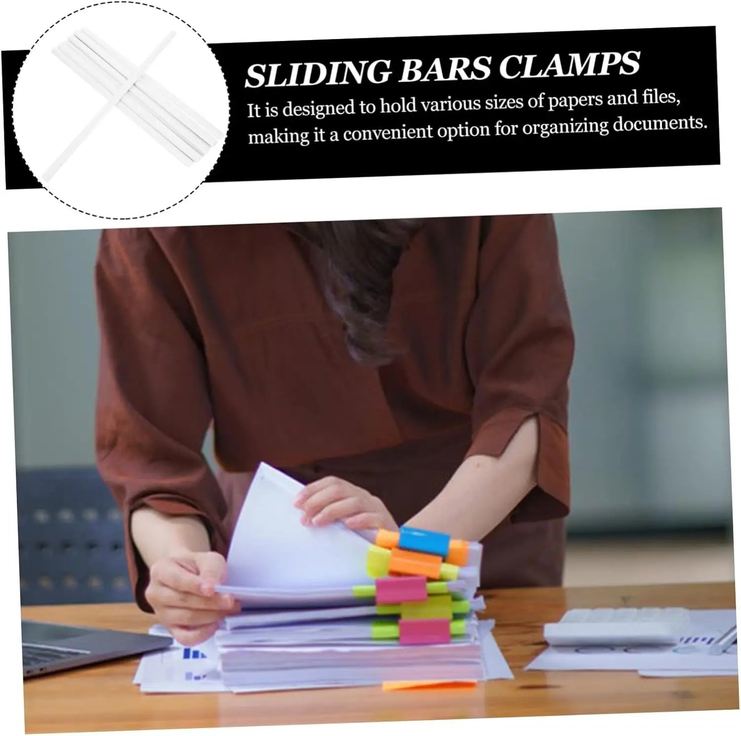 10Pcs Bookbinding Slide Binders Spine Bars Slide Grip Binding Bars Plastic Slide Binders
