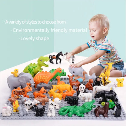 Building Block Toy Animal Series: Black Cat Dog Lion Tiger Elephant Children's Party Zoo Parent-child Interactive Holiday Gift